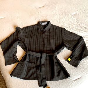 Jaeger Black/Charcoal Button Down Top